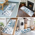 thumbnail image 5 of Runner Rug 2'x6', Blue Gnomes Christmas Washable Non-Slip Hallway Runner Rugs, Xmas Balls Tree Snowflake Wooden Bedside Rugs Floor Mats Carpet Runners for Kitchen Bathroom Laundry Room, 5 of 8