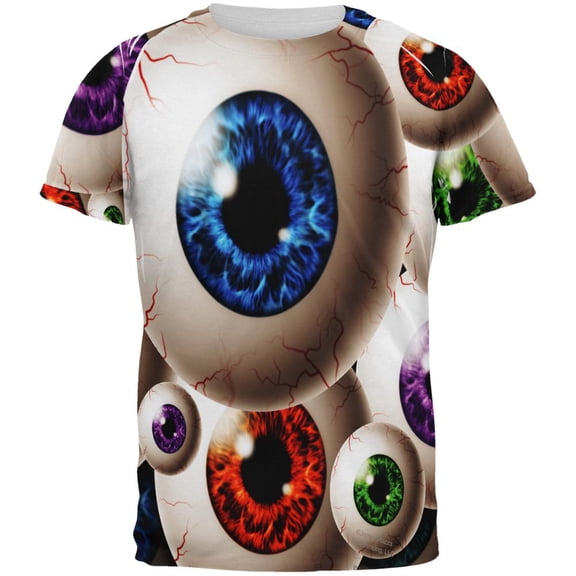 Creepy Watcher Eyeballs All Over Mens T Shirt Multi LG