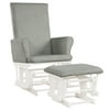 Costway Baby Nursery Relax Rocker Rocking Chair Glider & Ottoman Set w/Cushion Grey