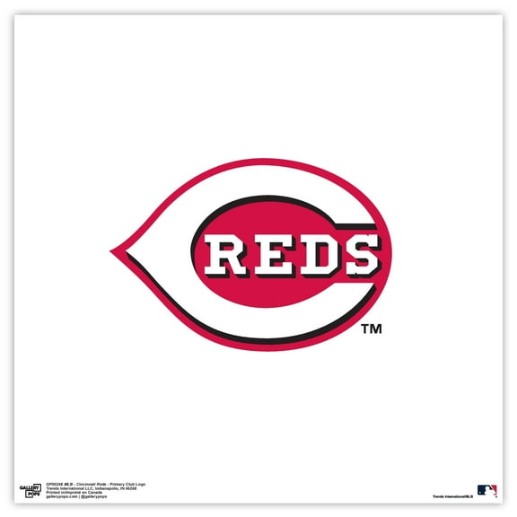 Gallery Pops MLB Cincinnati Reds - Primary Club Logo Wall Art, Unframed Version, 12" x 12"