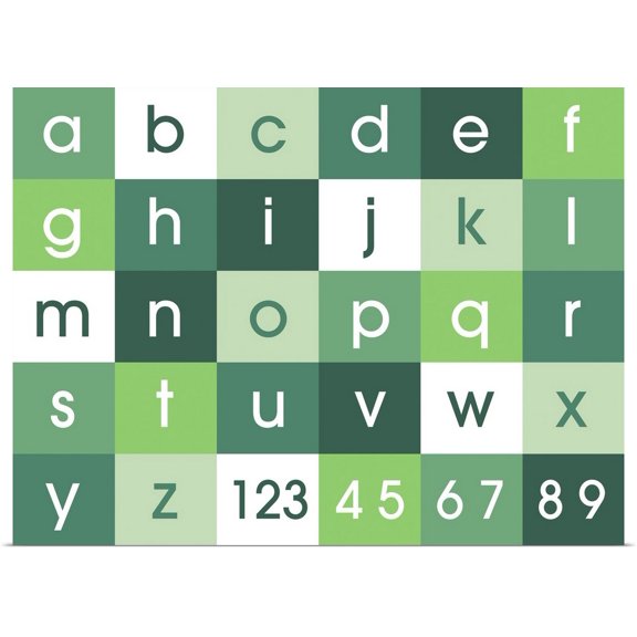 Great BIG Canvas | Rolled Michael Tompsett Poster Print entitled Alphabet Green