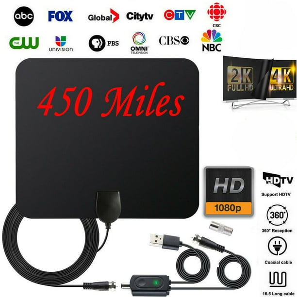 Antenne TV numérique d'intérieur ViewTV HD amplifiée - 50 miles