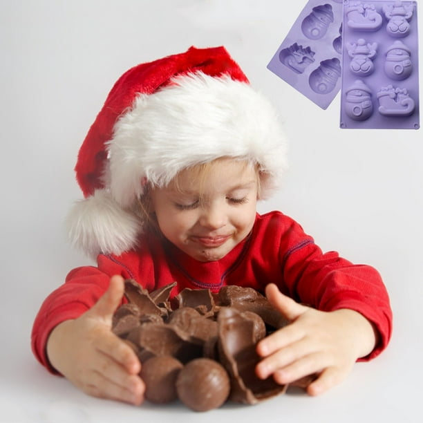 Noël Moule à Chocolat en Silicone, Moules en Silicone Antiadhésif de Noël,  Lot de 5 Moule Chocolat, pour Faire Chocolats, Bonbons, Biscuits, Gelées,  Glaçons, etc (Couleur) : : Cuisine et Maison