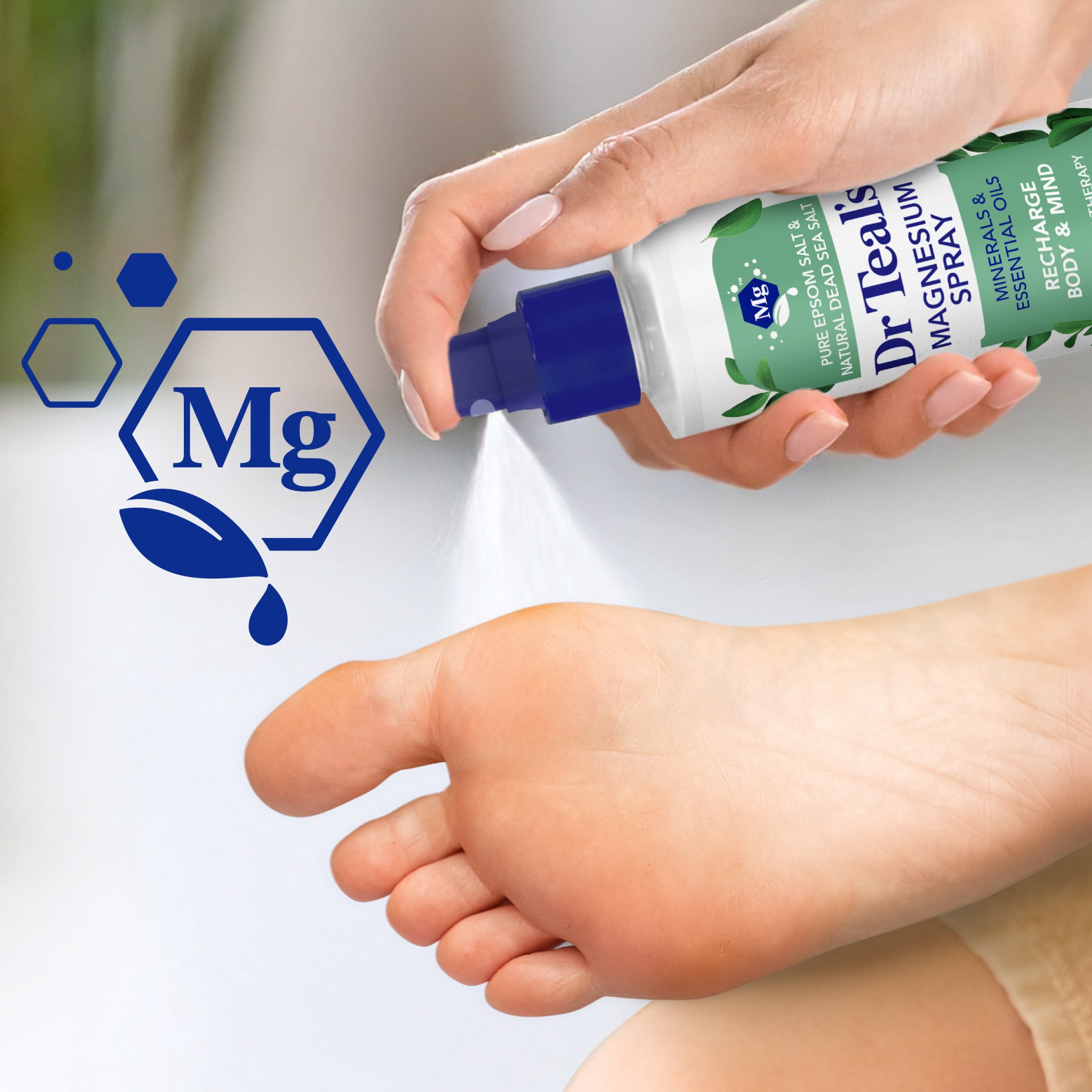 Dr Teal's Relax & Relief Magnesium Spray with Eucalyptus & Spearmint Essential Oils, 8 fl oz