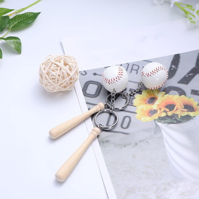 WRISTBIQUE 5Ud Llavero Con Colgante De Béisbol Beige Estilizado Para Accesorios Prácticos