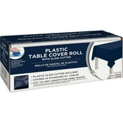 Amscan Boxed Plastic Table Roll, Navy Blue, 54" x 126’