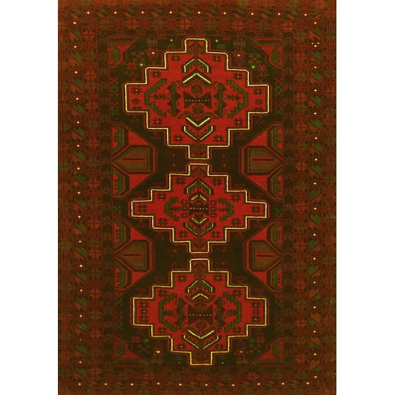 Ahgly Company Indoor Rectangle Persian Yellow Traditional Area Rugs, 3' x 5'