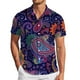 thumbnail image 3 of Camisas Para Hombre XXL Camiseta con estampado digital 3D para hombre Camisa de manga corta Solapa superior (Purple, M), 3 of 4