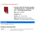 thumbnail image 2 of Left Driver Side LED Tail Light Assembly - with Wiring Harness - Compatible with 2011 - 2019 Dodge Grand Caravan 2012 2013 2014 2015 2016 2017 2018, 2 of 2