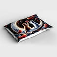 thumbnail image 2 of Ambesonne Cat Pillow Sham, Toasting Kitty Couple Moon Star, 26" X 20", Indigo and Scarlet, 2 of 2