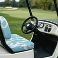 thumbnail image 3 of Yuyamidu Blue Cow Print Golf Cart Seat Covers Cute Golf Cart Bench Seat Cover Breathable Backrest Cover for Club Cars and More 2-Seats Cart, Set of 2, 3 of 7