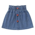 thumbnail image 2 of Delliss Toddler Girls Summer Denim Skirt 3-8 Years Paper Bag Elastic Waist Flower Embroidery Decoration Skorts, 2 of 9