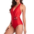 thumbnail image 4 of Traje De Ba?o, Control De Barriga De Moda Con Cuello En V Cómodos Trajes De Ba?o De Una Pieza Para Mujeres Para Piscina Para Aguas Termales ANGGREK  Ropa, 4 of 6