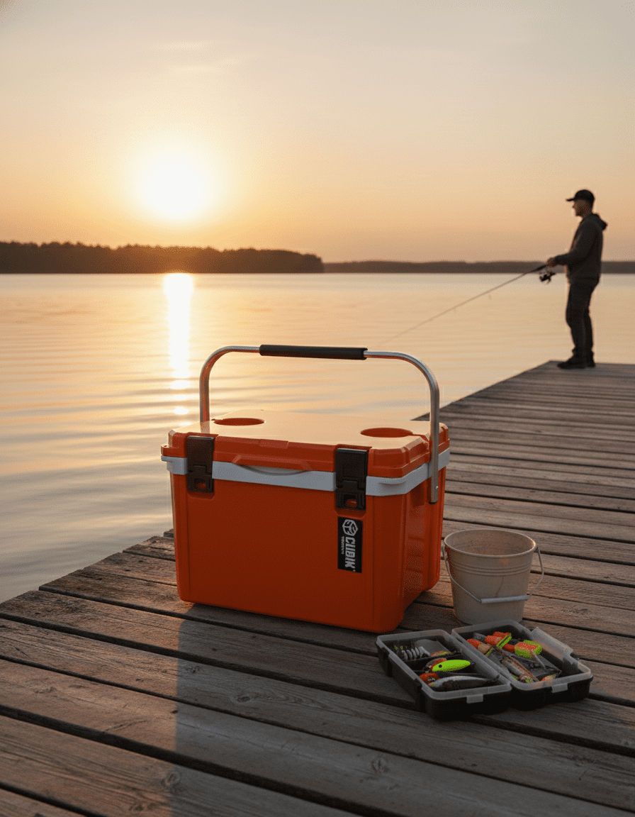 Cubix Outdoors® 20Q Lightweight Portable Insulated Hard Cooler Fits 30 Cans - Ember Orange