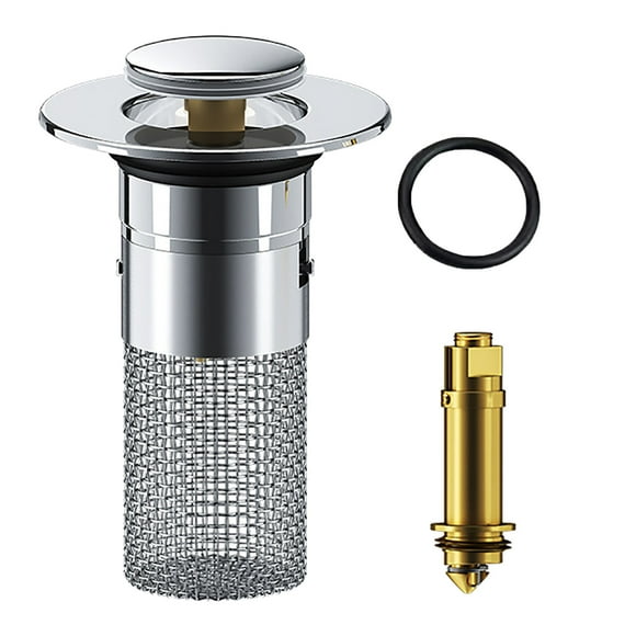 EARKITY Kitchen Sink Stopper, Hair Catcher with Removable Stainless Steel Filter Basket, Pop Up Sink Drain Filter, Bathroom Sink Drain Stopper for Kitchen Bathroom Basin Sink Stopper Replacement