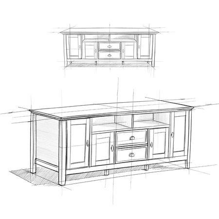 Simpli Home - Redmond SOLID WOOD 72 inch Wide Transitional TV Media Stand in Light Golden Brown For TVs up to 80 inches - Light Golden Brown