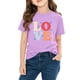 thumbnail image 4 of Blusas y camisas de manga corta con cuello redondo para niños y niñas, camisetas gráficas de manga corta, blusas con estampados bonitos para la temporada escolar., 4 of 9