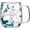 White and blue, variant on Double-walled glass tea cup (with handle), transparent double-walled glass tea latte coffee cup, borosilicate glass tea cup.