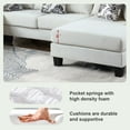 thumbnail image 3 of 110*85" Modern U Shape Sectional Sofa, Comfortable Velvet Sofa with Multiple Pillows,Wide Chaise Lounge Couch for Living Room Apartment Office, White, 3 of 9