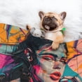 thumbnail image 3 of Naloa Vibrant Street Art Portrait Dog Blanket, 3 Sizes Cat Blanket for Indoor Cats Large Medium Small Dog Gifts-Medium, 3 of 8