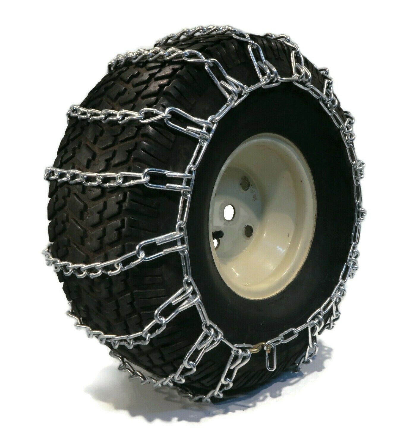 The ROP Shop Front & Rear TIRE Chains 2-Link for John Deere 400 420 425 Tractor Snow Blower 