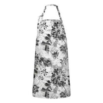 Pioneer Flower Floral Print Pattern Apron-Garden Aprons for Women with Pockets-Cotton Linen Waterproof Kitchen Cooking Gardening Aprons Adjustable for Kitchen,Cooking,BBQ and Salon 33x27 Inch