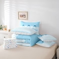 thumbnail image 6 of Erosebridal Blue Ribbon Bow 7pcs Bedding Comforter Set For Girls Teens,Cartoon Girly Bowknot Queen Bedding Sets,Reversible, 6 of 7