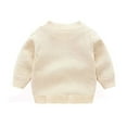 thumbnail image 4 of Coerni Toddler Baby Girl Sweater Chunky Cardigan Cable-Knit Warm Fall Winter Coat Solid Long Sleeve Cardigan Tops for Kids, 4 of 8
