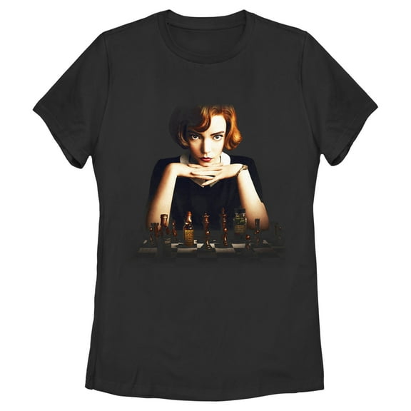 Women's The Queen's Gambit Beth Staring  Graphic Tee Black X Large