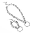 thumbnail image 4 of Minnieouse 1111Fourone-cadena de bloqueo gruesa Simple, collar Punk con círculo hueco geométrico, joyería de moda Ropa, zapatos y accesorios Miscelánea Plata Collar, 4 of 6