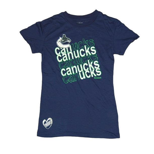 Vancouver Canucks Girls Sparkle Burnout T-Shirt - Reebok