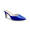 thumbnail image 1 of BLISSFUL STEP Women's Pointed Toe Stiletto Heels Slide Mules Deep Blue 9.5, 1 of 8