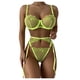 thumbnail image 1 of Gibobby Conjunto Lencería Tanga Y Bralette Sexy Ring Lace Garter Ropa interior de Lencería de Ropa de dormir Pijamas Íntimos(Verde, CH), 1 of 5