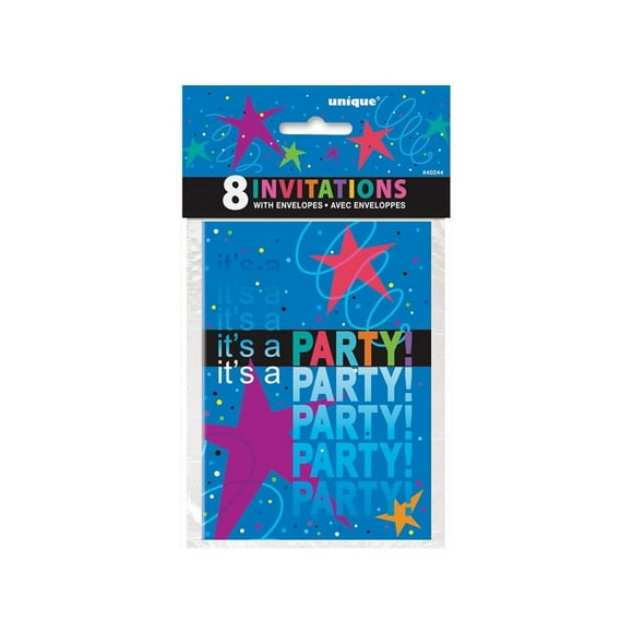 Unique Party Cosmic Birthday Invitations (Pack of 8)