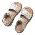 thumbnail image 3 of Nwiuh Toddler Girls Vintage Open Toe Sandals Cushioned Comfy Summer Dress Shoes(Beige, 11), 3 of 8