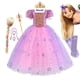 thumbnail image 2 of Disfraz de princesa Rapunzel de Disney para niñas, película Enredados, para cosplay, fiesta de carnaval, cumpleaños, Navidad, 3 a 10 años, 2 of 5