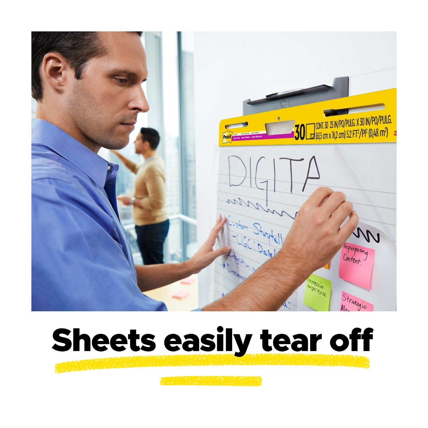 Post-it Super Sticky Easel Pads with Lines, White, 25 in. x 30 in., 2 Pads