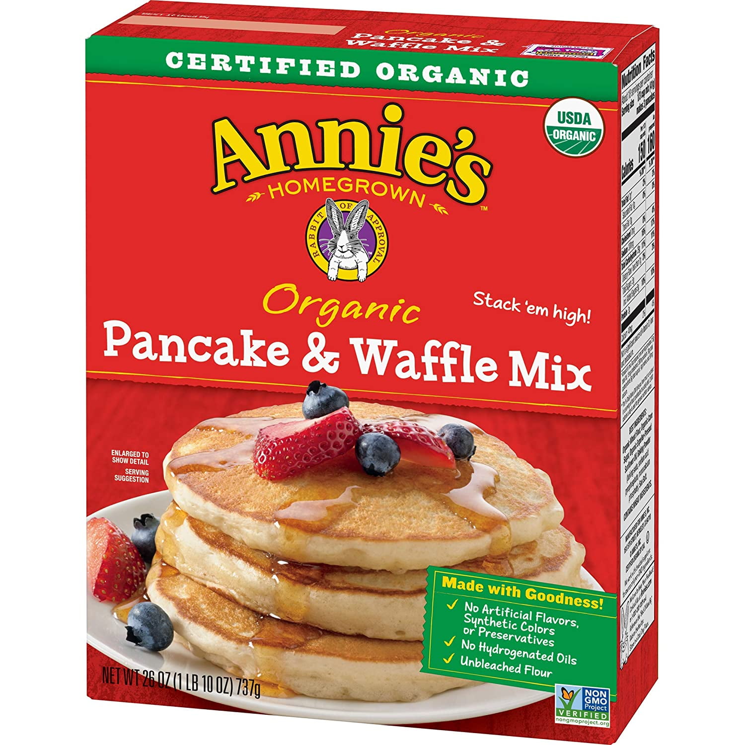 Annies Organic Pancake and Waffle Mix Box, 26 oz (Pack of 8) Walmart