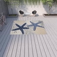 thumbnail image 6 of 9' x 12' Blue and Gray Starfish Indoor Outdoor Area Rug, 6 of 6