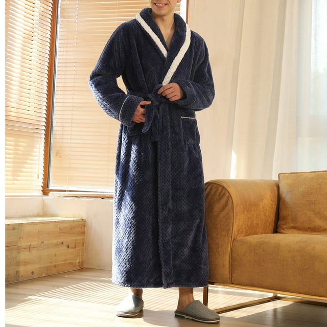 Gift TIMIFIS Mens Womens Robe Soft Plush Fleece Hooded Bathrobe Warm Lounge Robe Spa Bath Robe pring/Summer