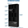 thumbnail image 2 of Cozy Castle 70" Tall Black Bookshelf with 12 Cubes and 2 Doors, 4-Tier Open Shelf Bookcase with Cabinet, Modern Cube Storage Organizer for Living Room, and Office, 2 of 9