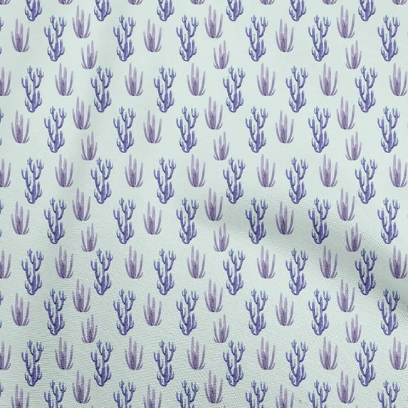 oneOone Cotton Silk Light Blue Fabric Cactus Sewing Fabric By The Yard Printed Diy Clothing Sewing Supplies 42 Inch Wide