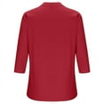 thumbnail image 5 of SDNall Blouses & Button-Down Shirts V-Neck Long Sleeve Loose Button Cotton and Linen T-Shirt Summer Blouse Womens Blouse (Red, Sizes S-XXXL), 5 of 9