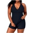 thumbnail image 1 of Swim Top for Women Plus Size with Built-In Bralette, Adjustable Strappy Halter and High-Waisted Swim Bottoms, Two-Piece Swimsuit Set for Beach and Pool, 1 of 8