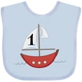 thumbnail image 3 of Inktastic First Birthday-1 Year Old Red Boat Boys or Girls Baby Bib, 3 of 4