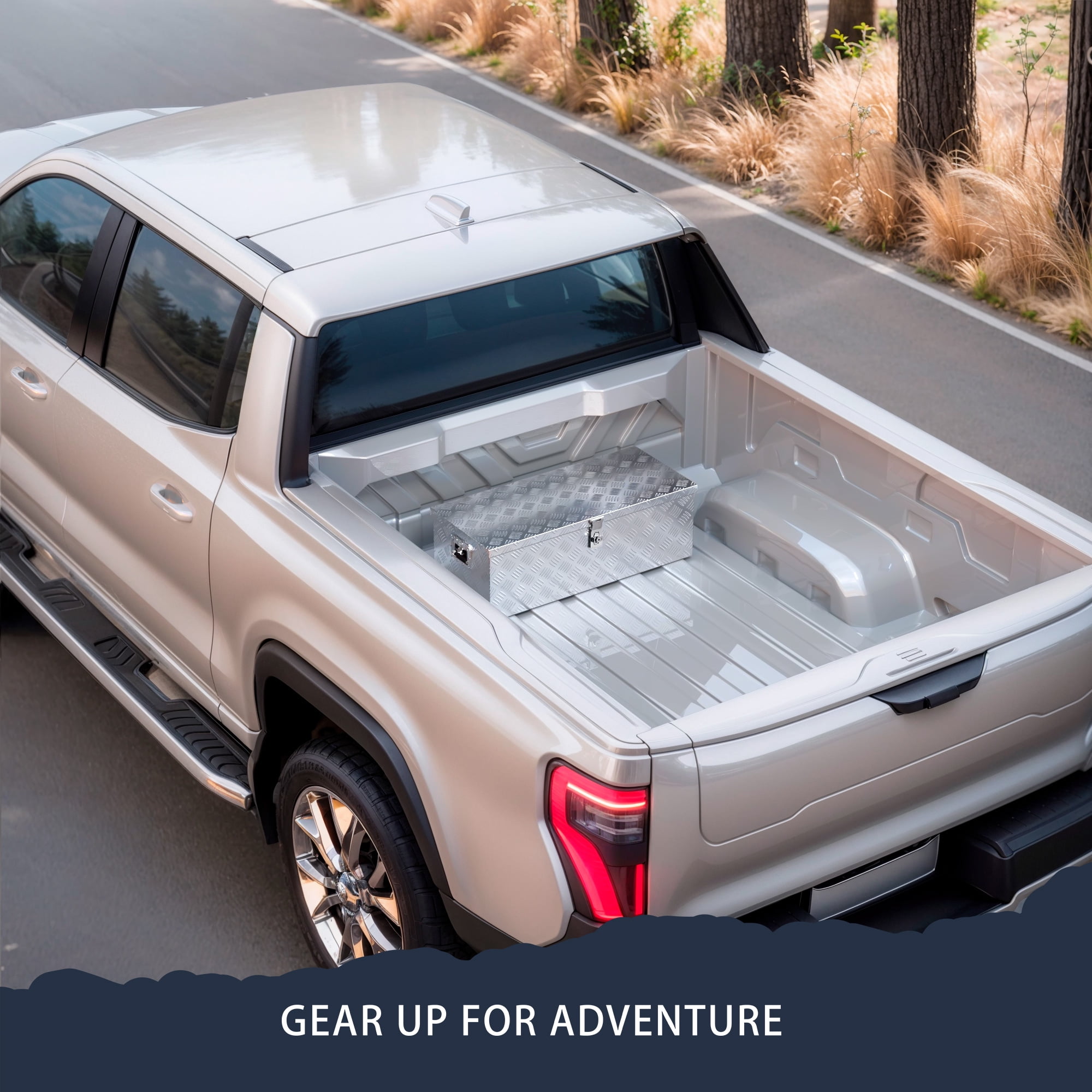 Arksen 30" Aluminum Toolboxes Underbody Tote Pickup Chest Box, Lock w/ Keys, 30-inch