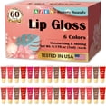 thumbnail image 1 of Set de brillo labial AZEN, paquete de 60 unidades, hidratante con vitamina E, 1 of 8
