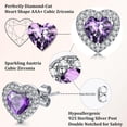 thumbnail image 2 of Briana Williams Heart-Shaped Stud Earrings February-Amethyst, Birthday Stone, Sterling Silver, 2 of 5