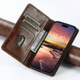 thumbnail image 5 of Case for iPhone 16e, Magnetic Matte Premium PU Leather Stand Flip Cover with Card Slots and Wallet, Shockproof and Full Body Protection Compatible with iPhone 16e - Khaki, 5 of 6
