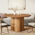 thumbnail image 2 of Tribesigns 47" Round Dining Table for 4-6, Farmhouse Fluted Kitchen Dining Room Table with Sturdy Pedestal Base, 2 of 5